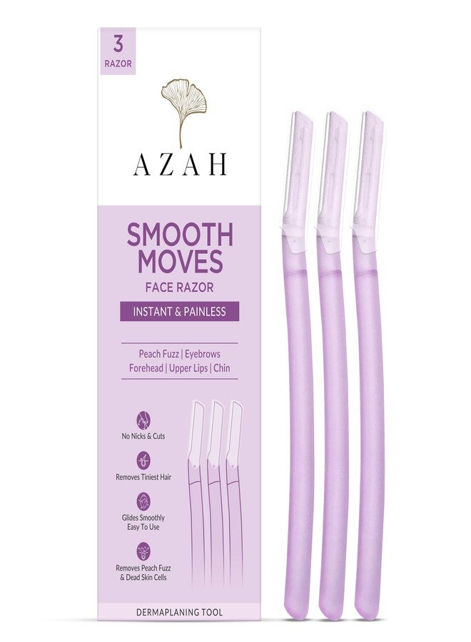 Azah Dermaplaning Face Razor for Woman [Pack of 3] | Smooth Face Razor | Instant & Painless Facial Razors for Women Facial Hair | Perfect for Eyebrows, Upper Lip & Chin | Ideal for All skin Types - Image 1